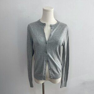 Jcrew Classic Button Up Cardigan In Heather Grey | Women’s Size Small